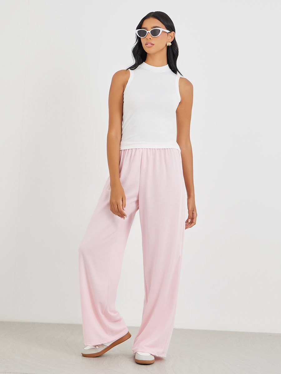 Solid Ribbed High Neck Cami Top