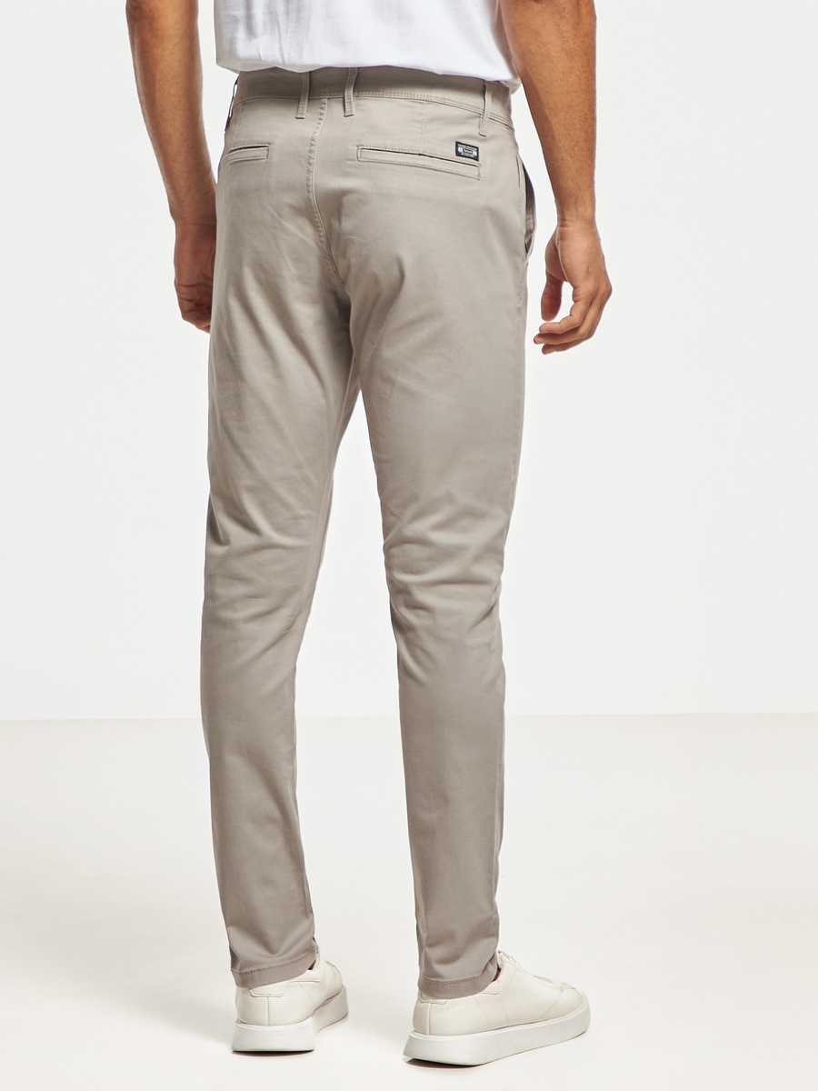Slim Fit Chinos with Button Closure and Pockets