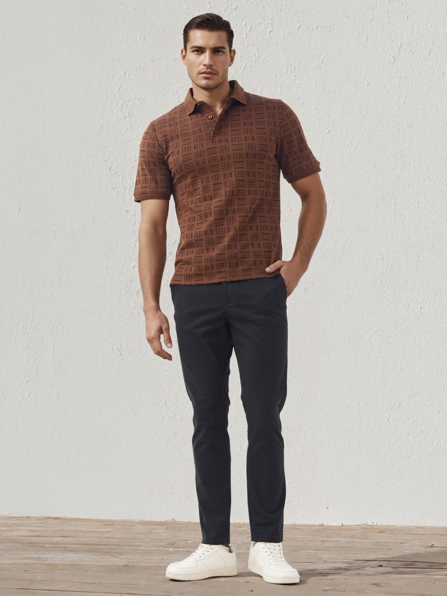 Solid Chinos with Button Closure and Pockets