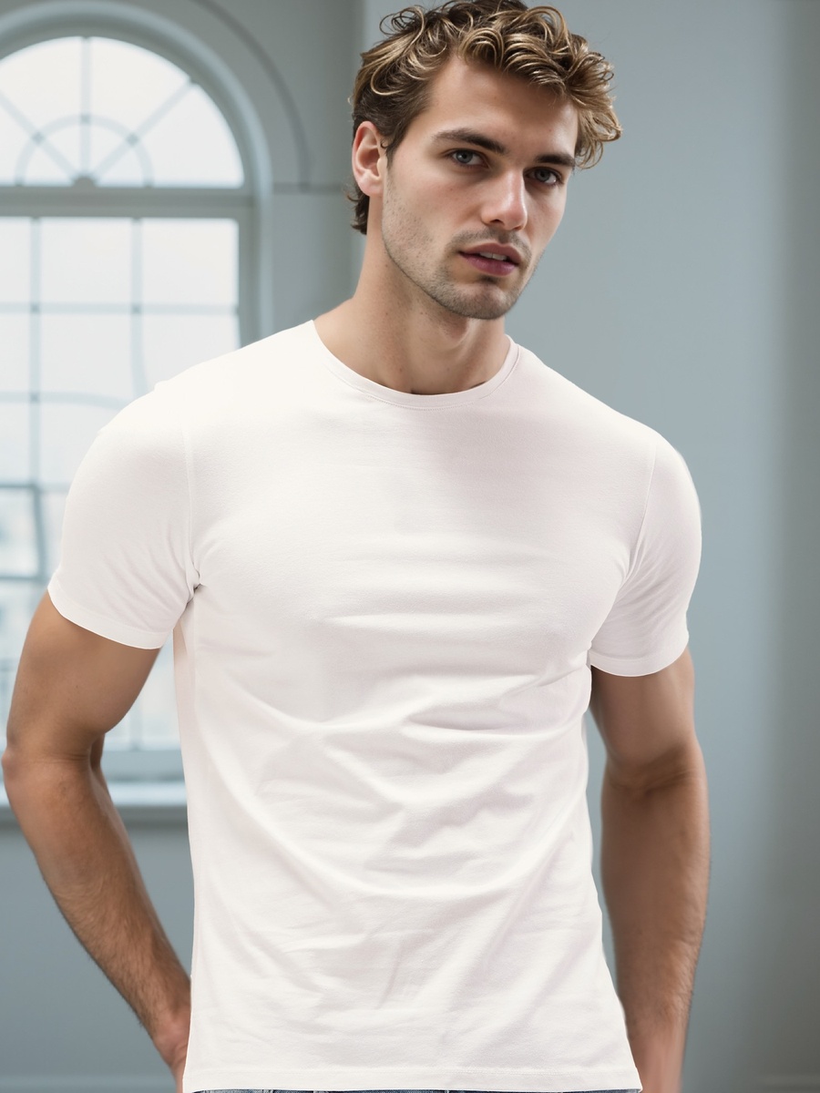Slim Fit T-Shirt with Crew Neck and Short Sleeves