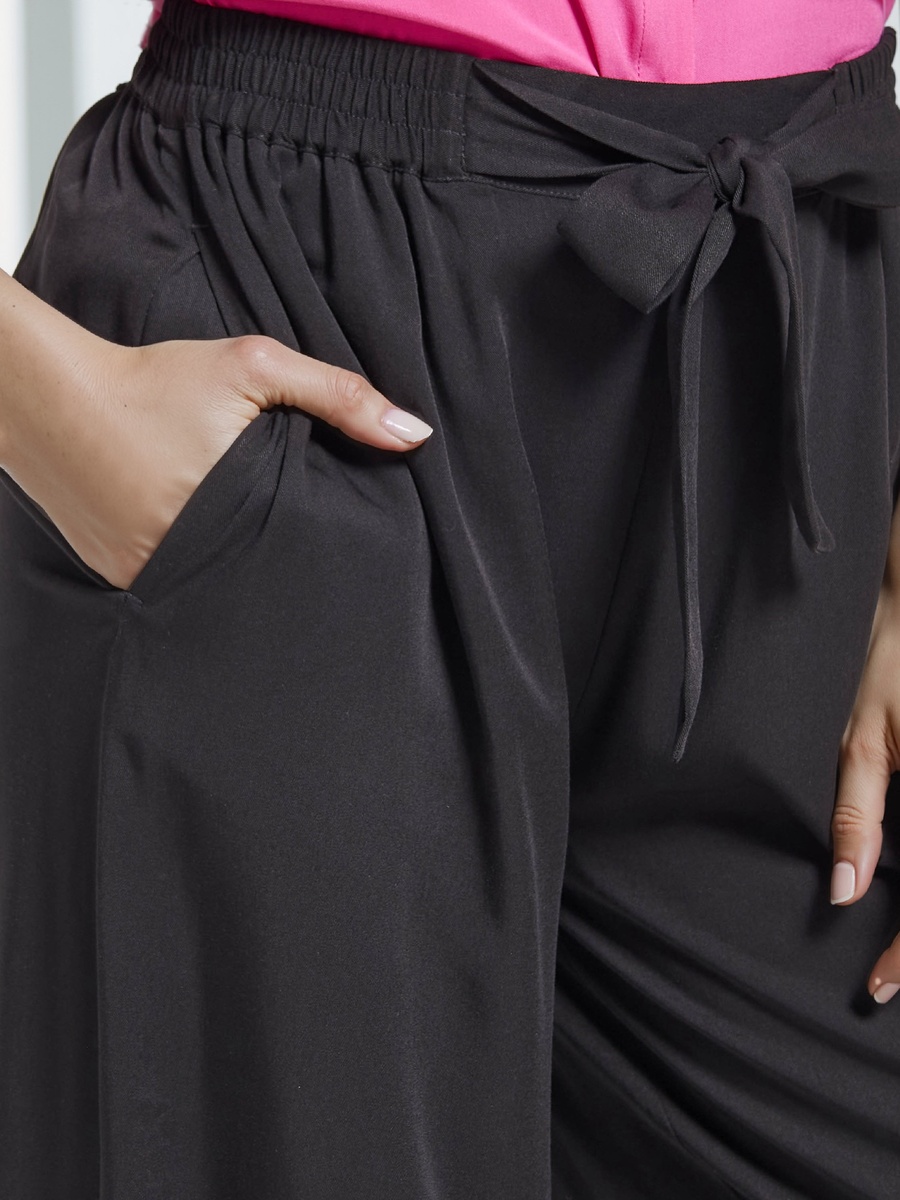 Palazzo Pants with Pockets and Tie-Up Belt