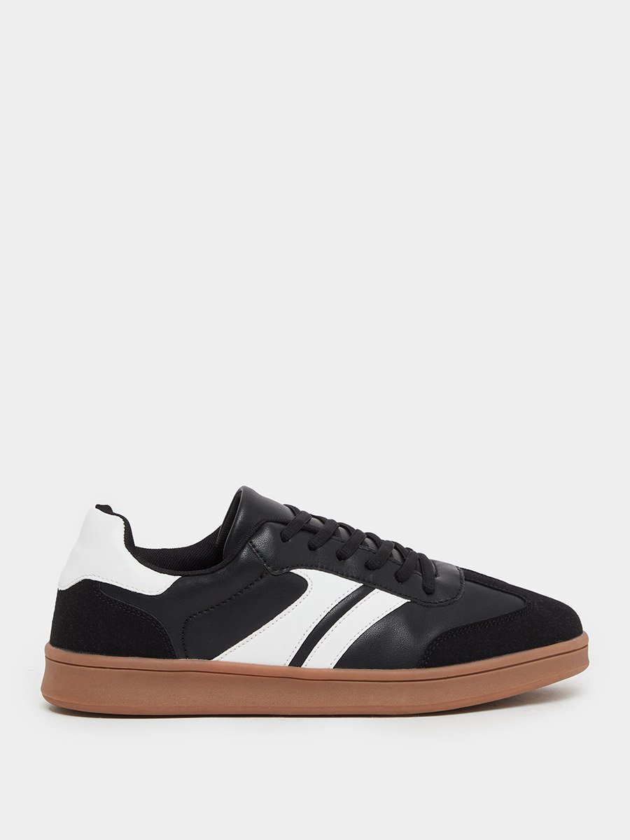 Men Color Block Lace Up Gum Sole Sneakers