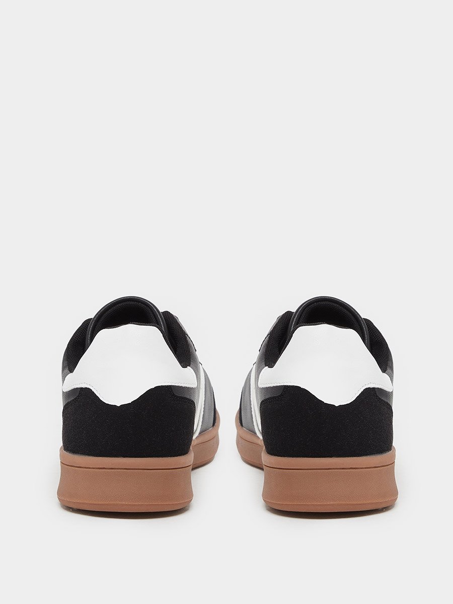 Men Color Block Lace Up Gum Sole Sneakers