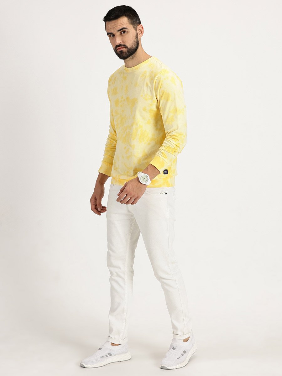 Men Tie and Dye Print T-Shirt with Long Sleeves