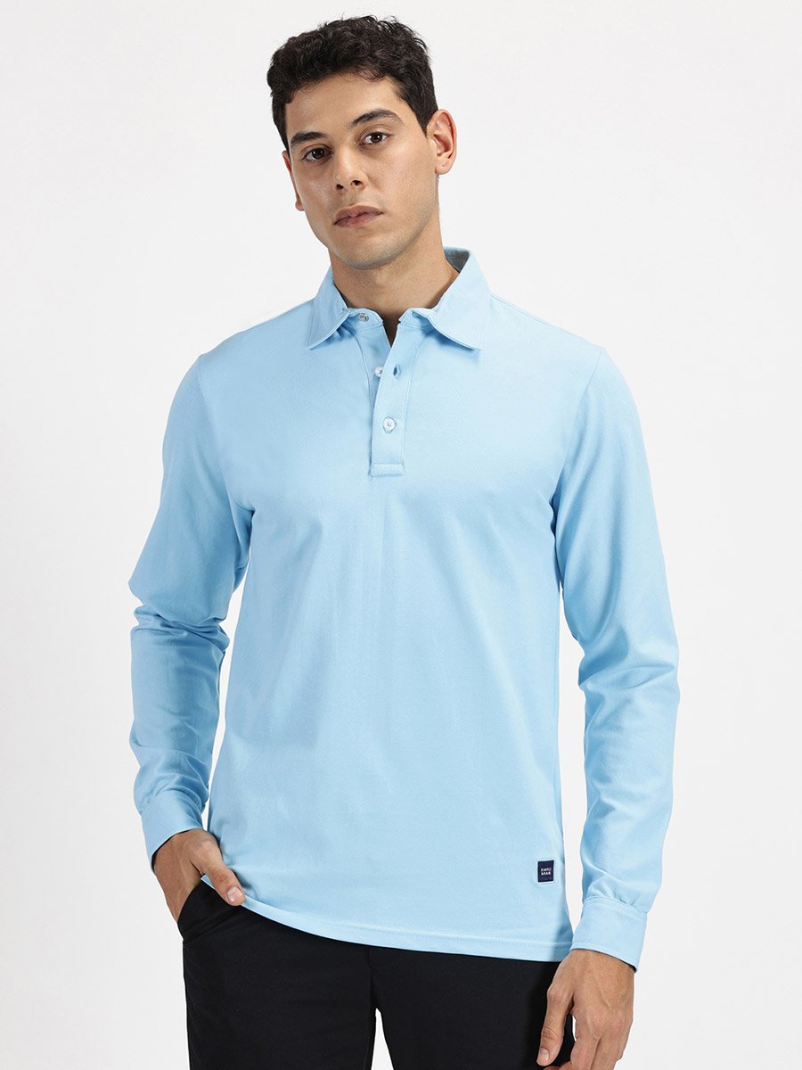 Men Solid Long Sleeves Polo