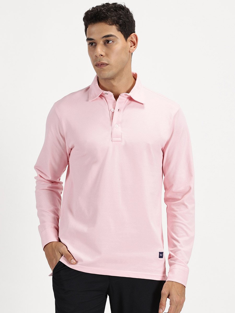 Men Solid Long Sleeves Polo