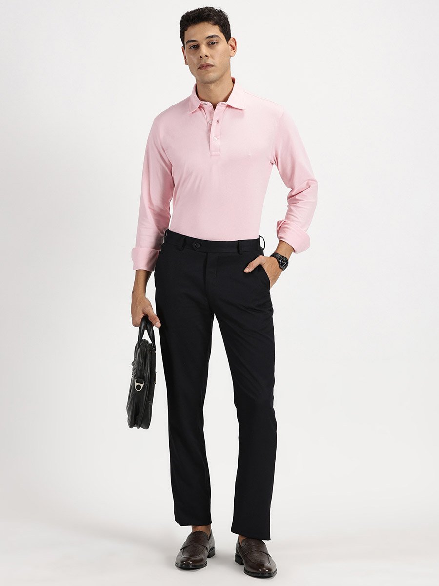 Men Solid Long Sleeves Polo