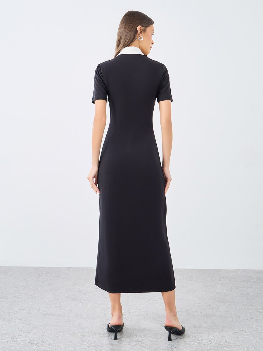t shirt bodycon midi dress Shapewear Bodycon Midi Dress | Low-Back Square Neck