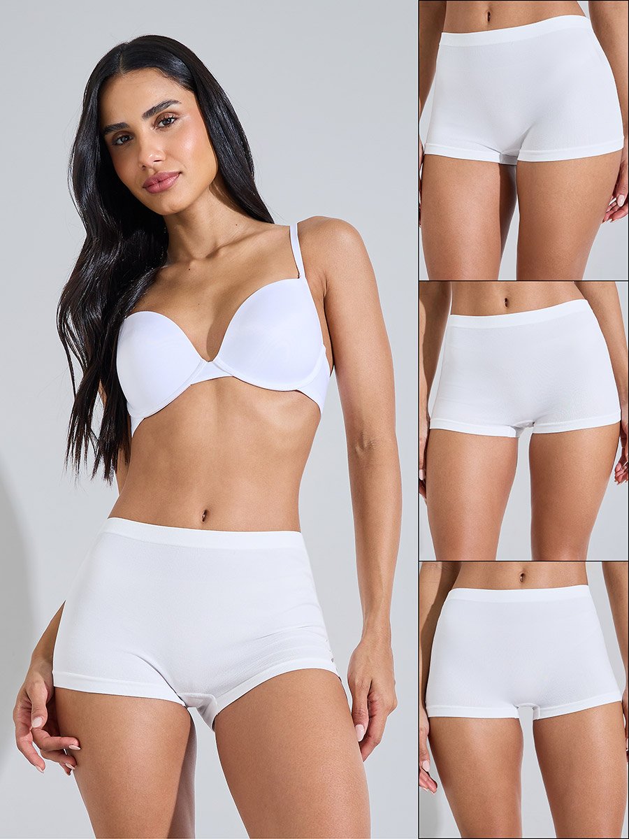 Pack of 3 - Solid Cotton Boyshorts