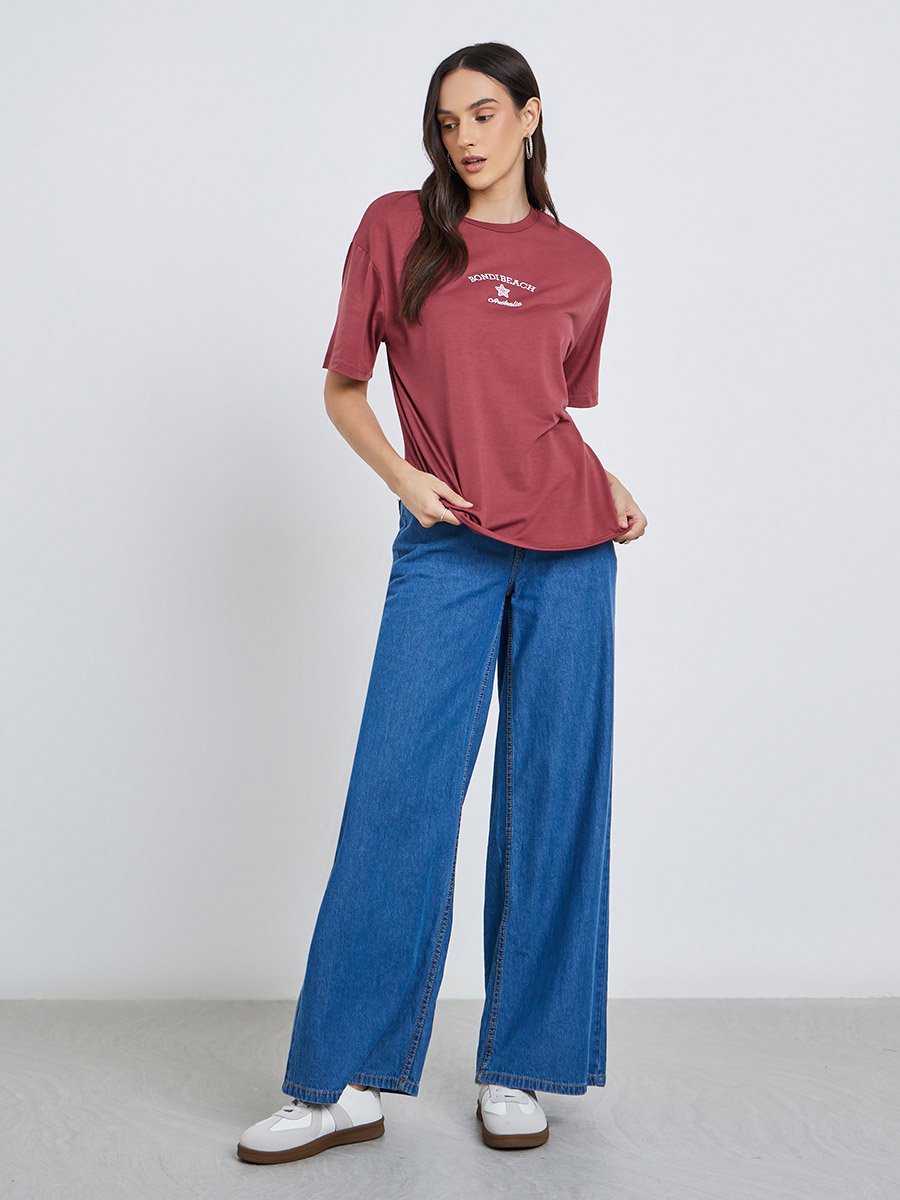 Bondi Beach Embroidered Oversized T-Shirt