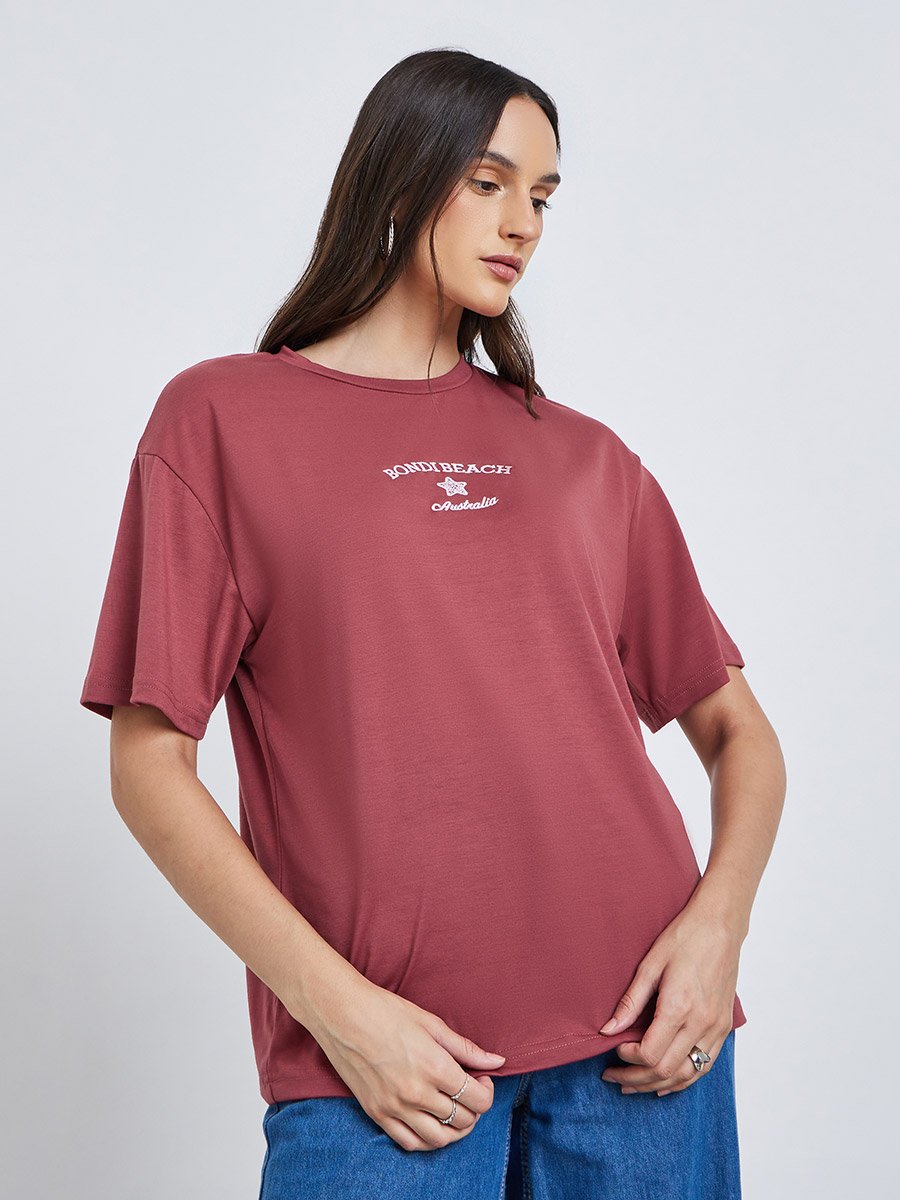 Bondi Beach Embroidered Oversized T-Shirt