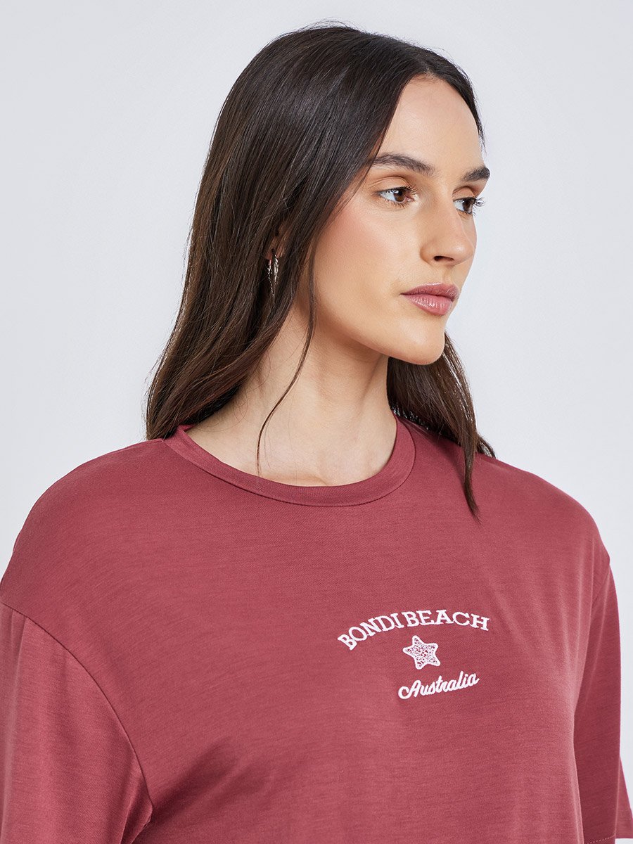 Bondi Beach Embroidered Oversized T-Shirt