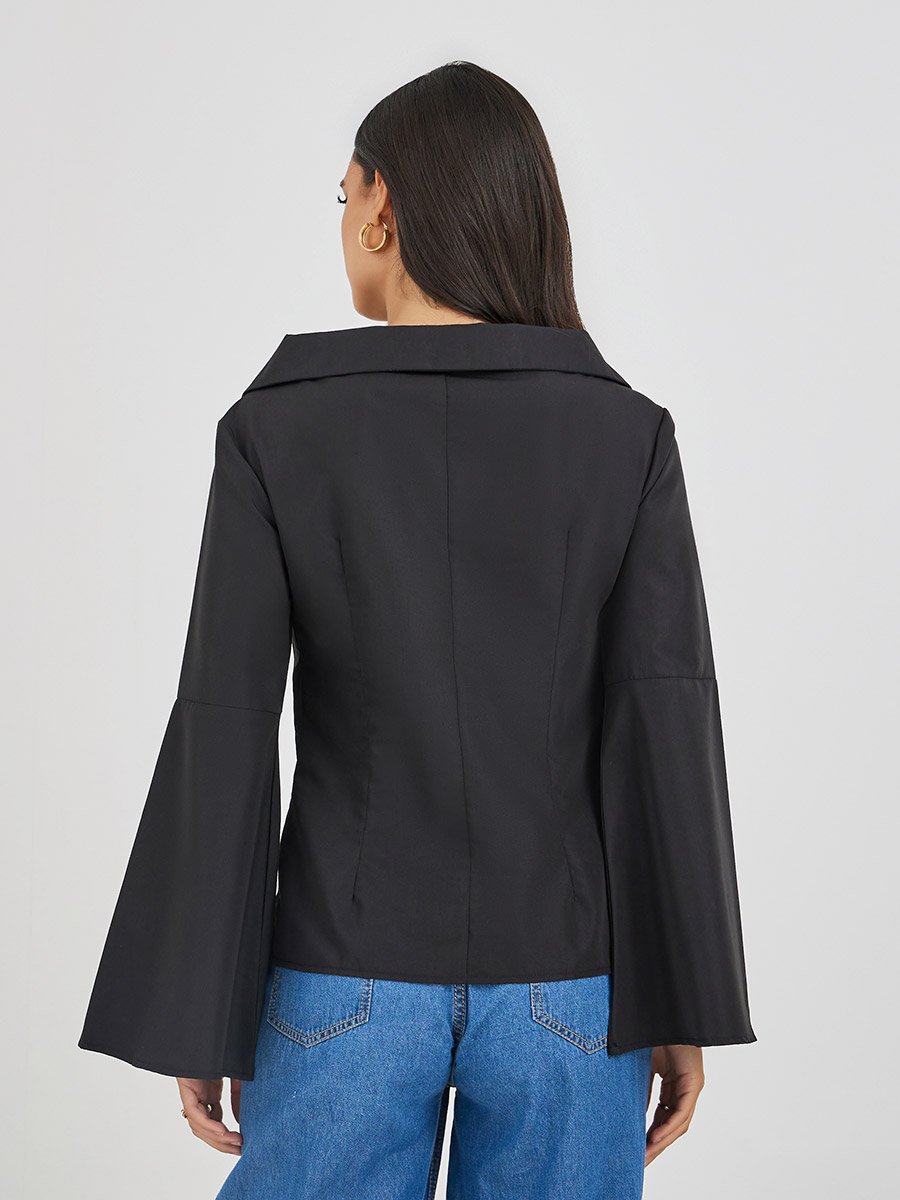 Off Shoulder Button Down Shirt