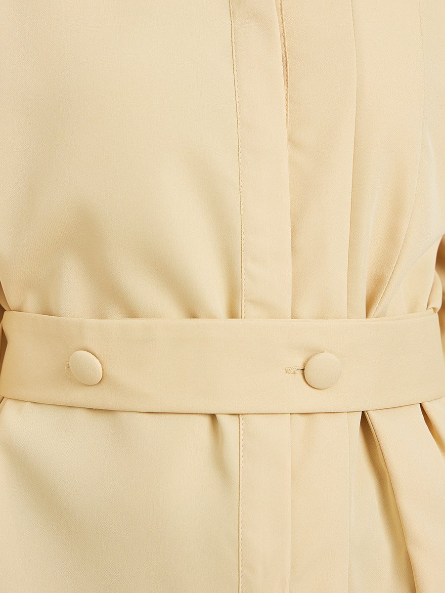 Yellow Longline Belted Shirt
