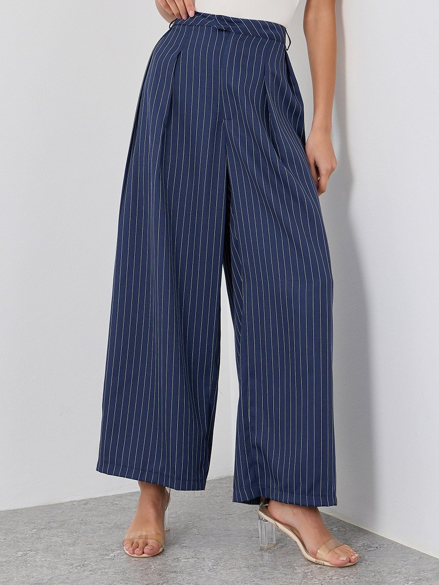 Striped Tailored Wide Leg Pants