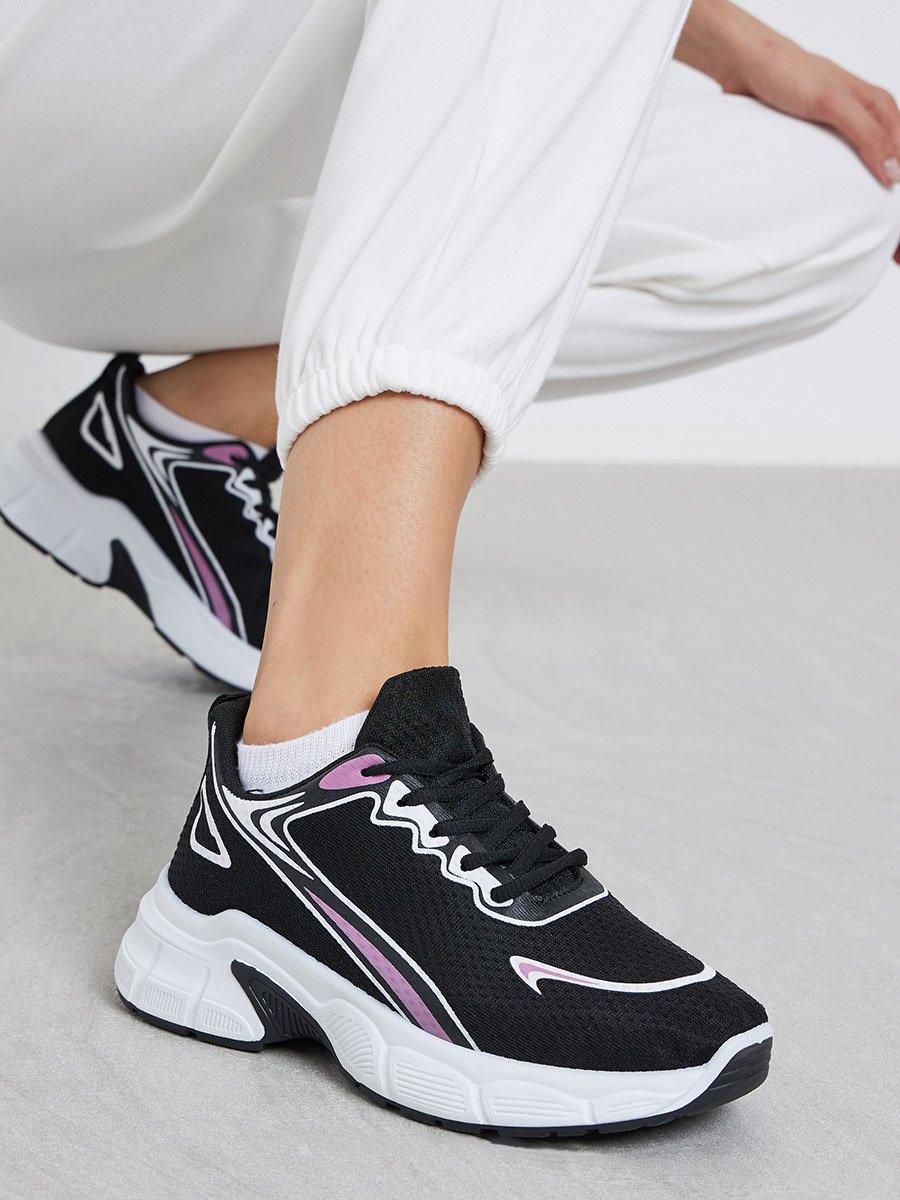 Chunky Sole Lace Up Sneakers