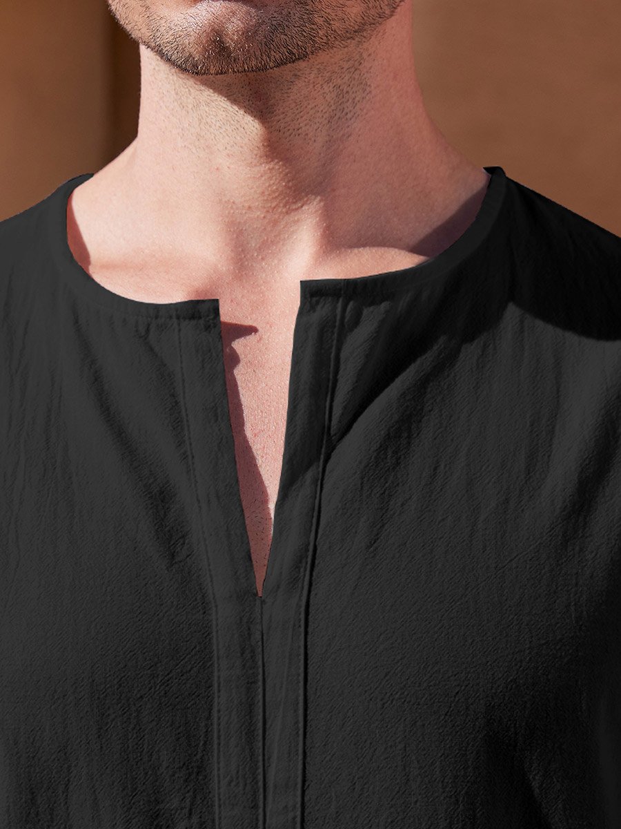  Loose Fit Long Sleeves V-Neck Robe
