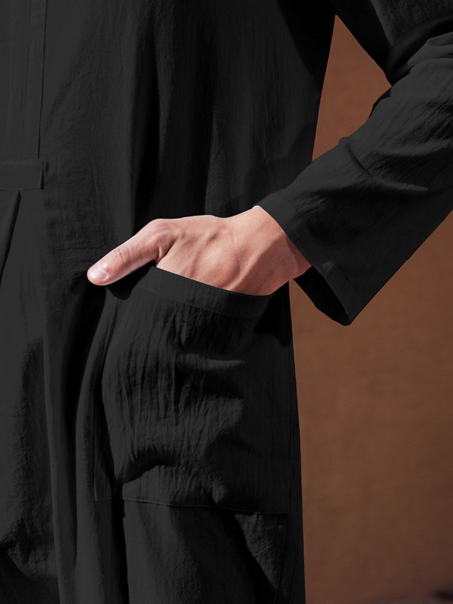  Loose Fit Long Sleeves V-Neck Robe