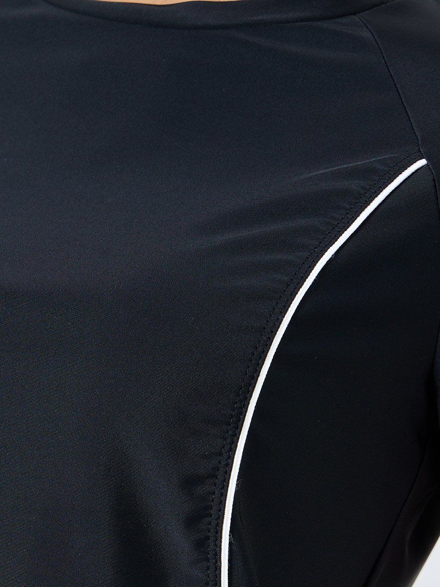 Contrast Seam Front To Back Stripe Detail Top