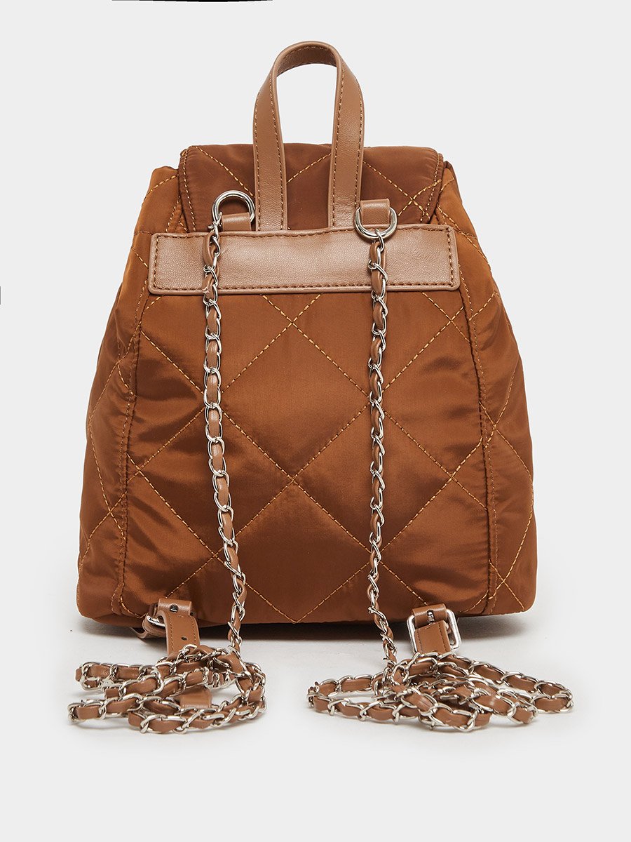 Stitch Accent Quilted Look Backpack