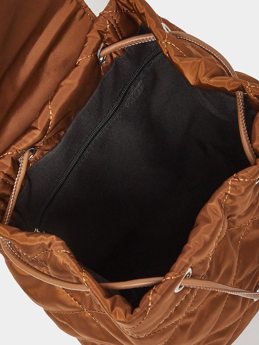 Stitch Accent Quilted Look Backpack