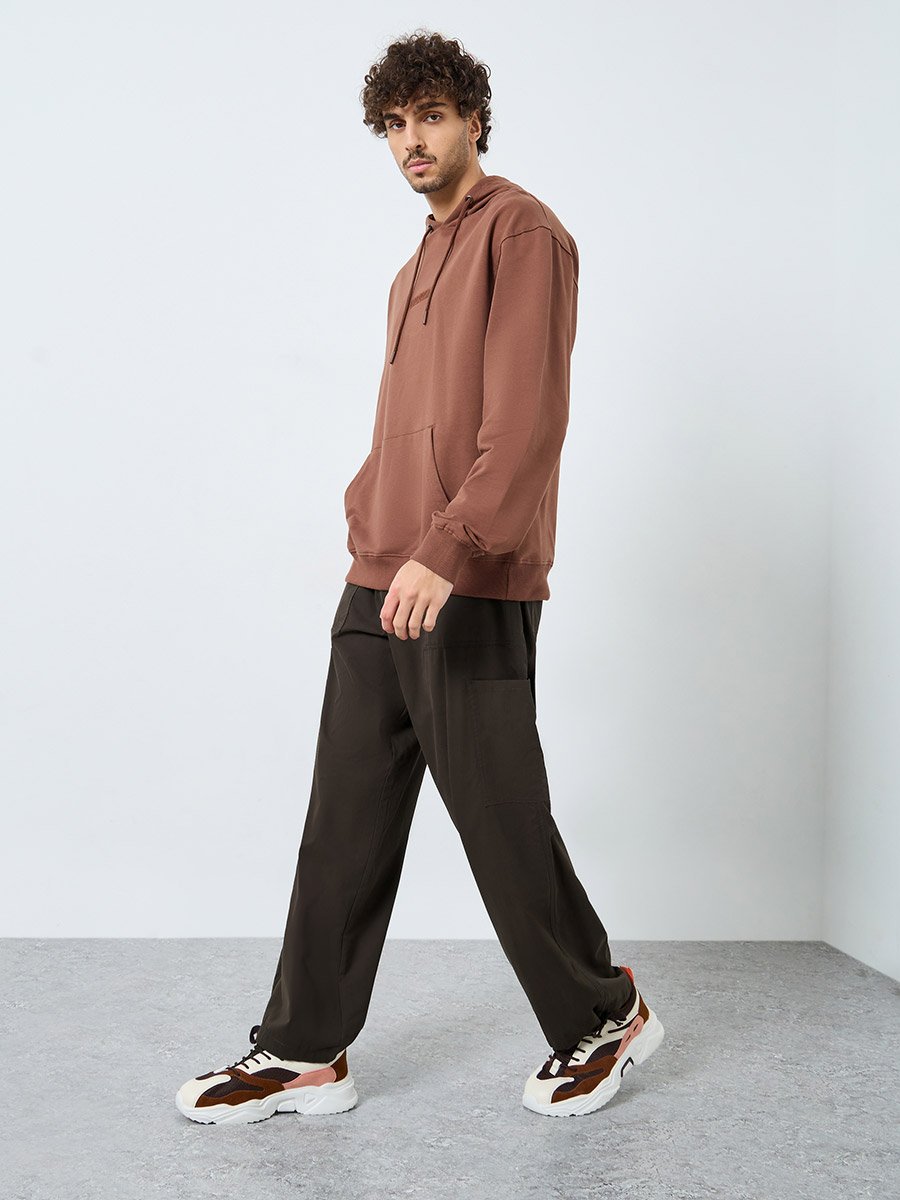 Men Coffee Brown Cargo Trousers