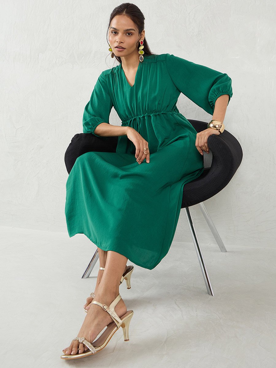 green floral sequin dress Mac Duggal - Red Embellished High Neck Long Sleeve A Line Gown main image 0
