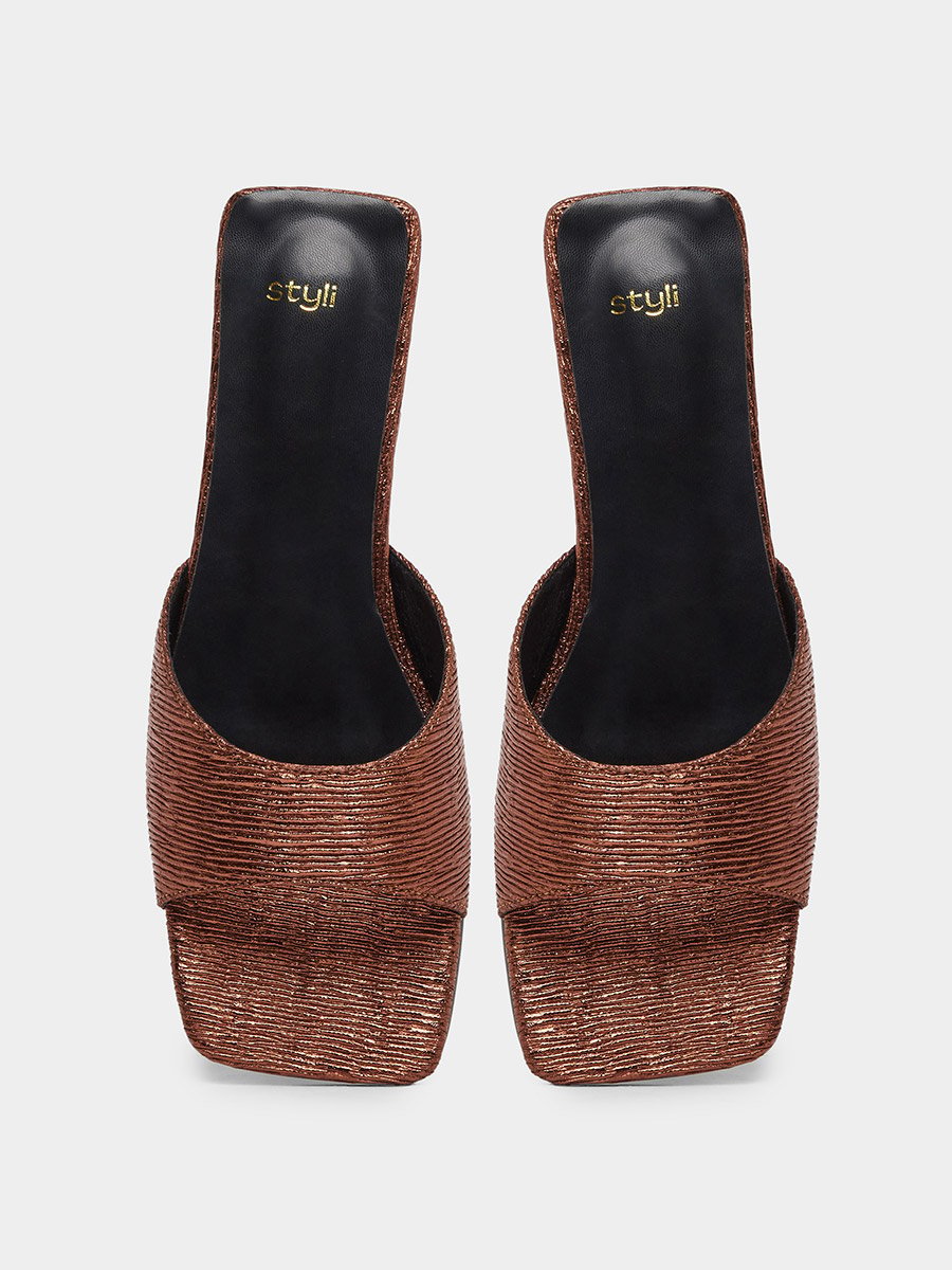 Textured Slip-On Flat Sandals