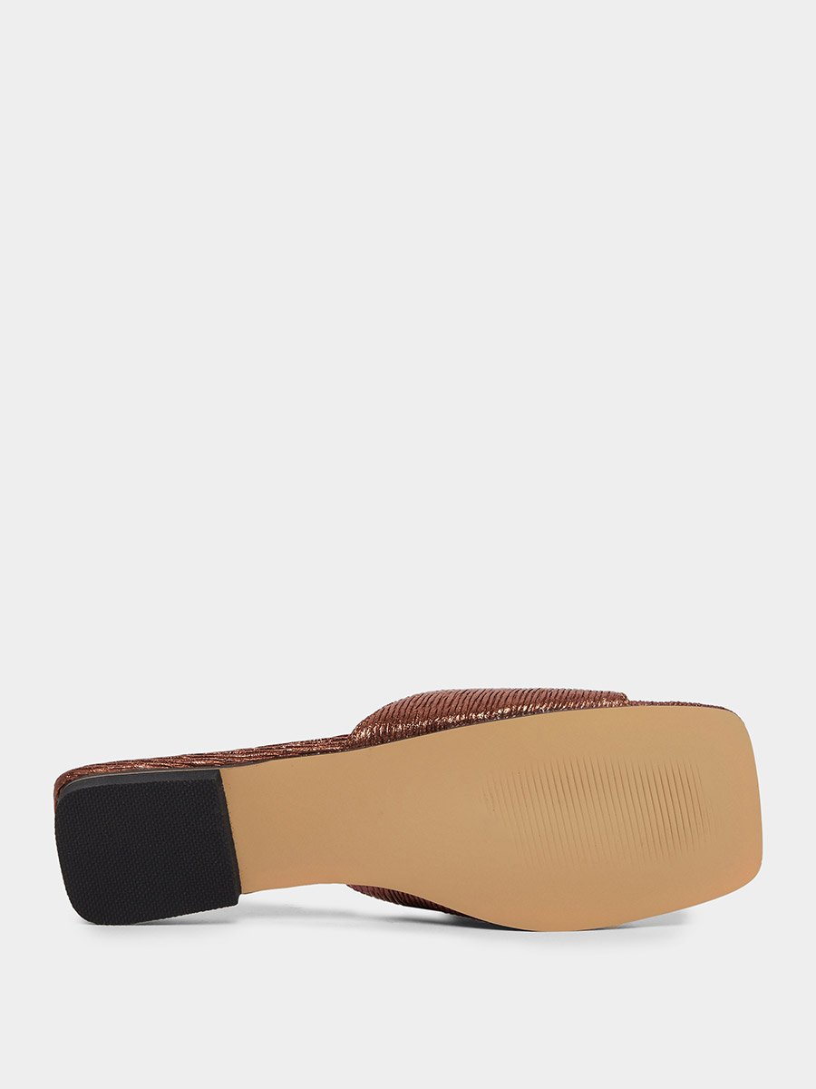 Textured Slip-On Flat Sandals