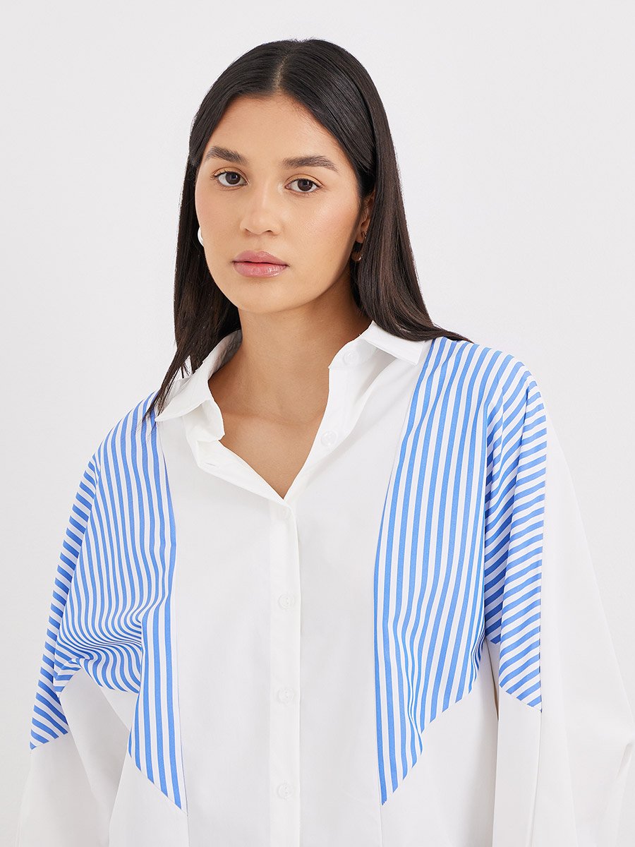 Contrast Striped Relaxed Fit Shirt