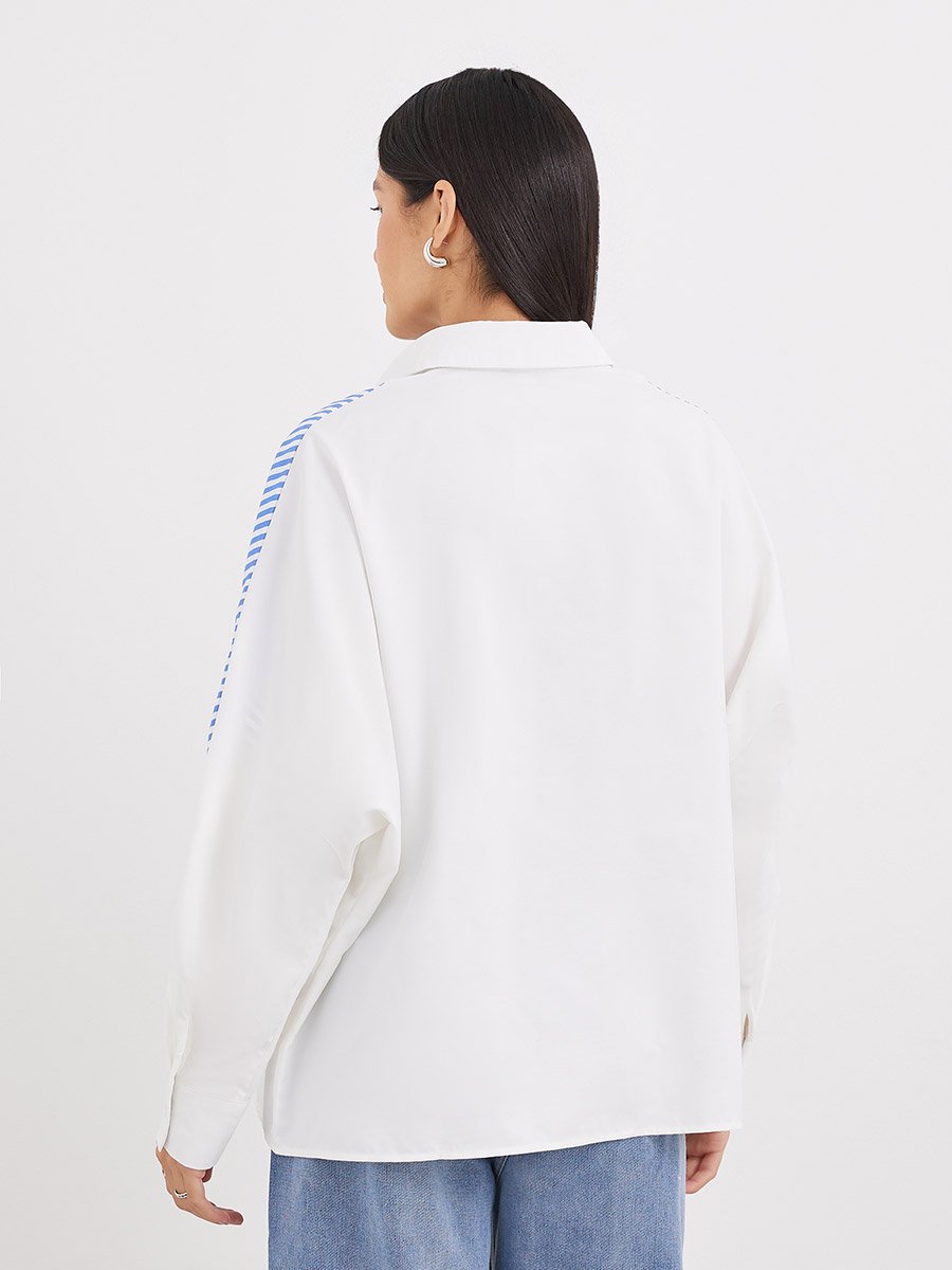Contrast Striped Relaxed Fit Shirt