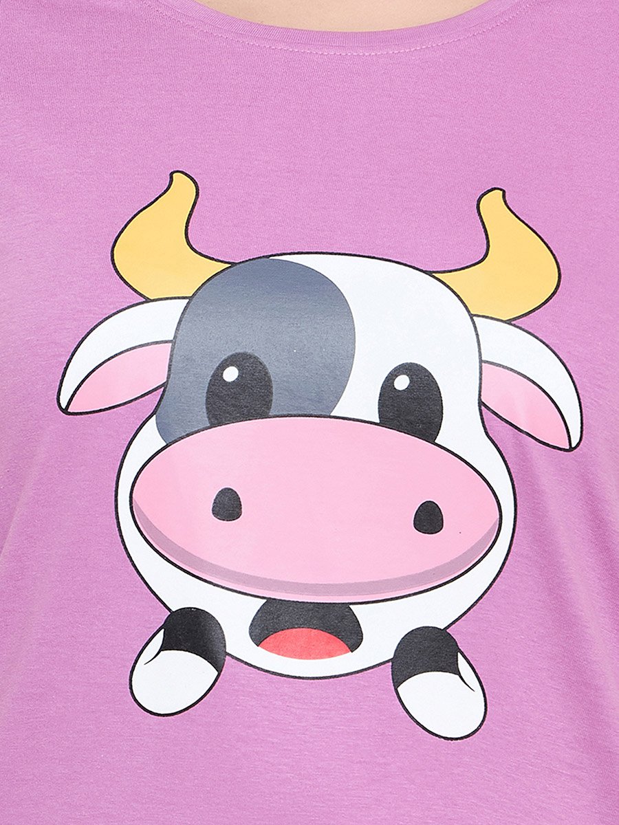 Graphic Print Short Sleeve T-Shirt and Pyjama Set