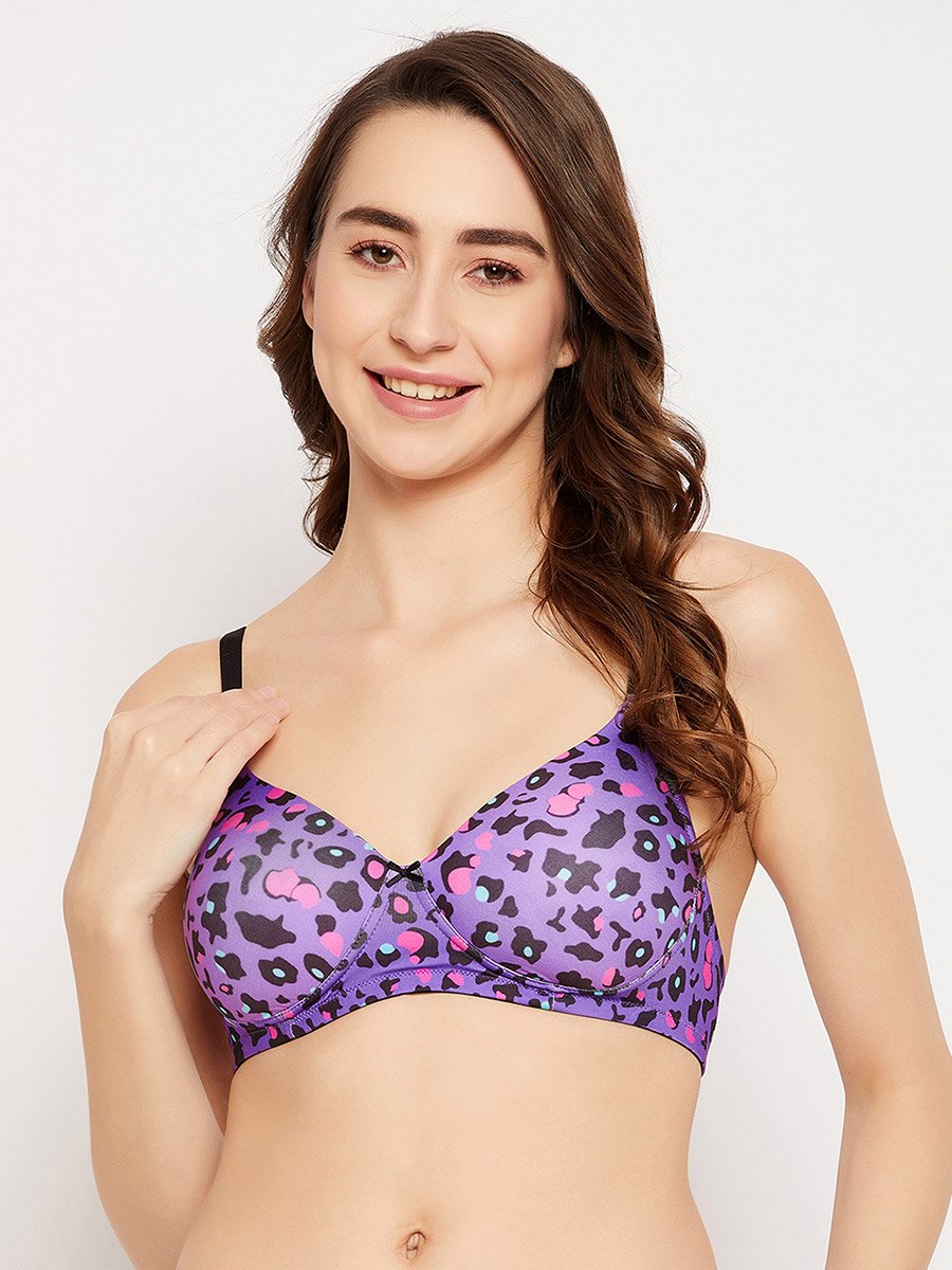 Set of 2 - Padded Non-Wired Full Cup Animal Print T-Shirt Bra