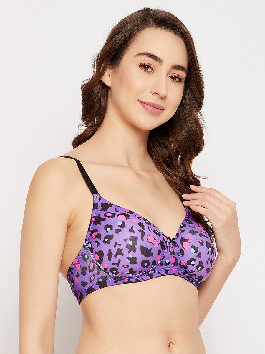 Set of 2 - Padded Non-Wired Full Cup Animal Print T-Shirt Bra