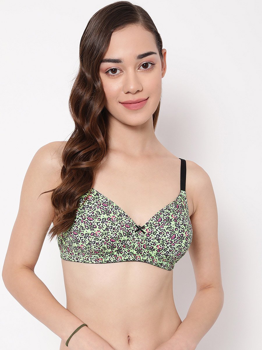 Set of 2 - Padded Non-Wired Full Cup Animal Print T-Shirt Bra