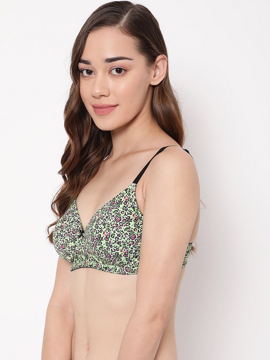Set of 2 - Padded Non-Wired Full Cup Animal Print T-Shirt Bra