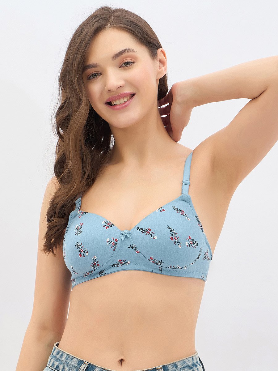 Pack of 2 - Printed Padded Non-Wired Full Coverage Multiway T-Shirt Bra