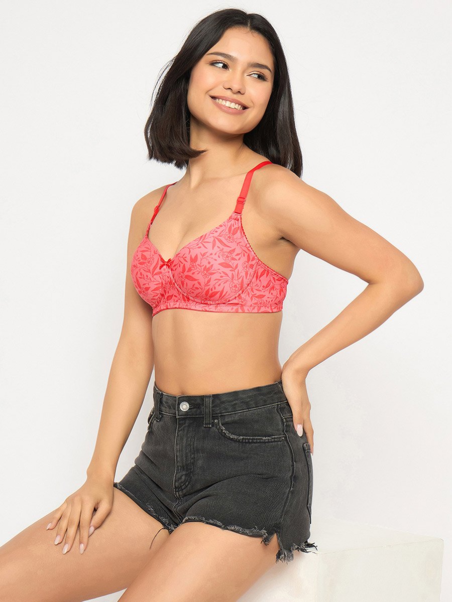 Pack of 2 - Printed Padded Non-Wired Full Coverage Multiway T-Shirt Bra