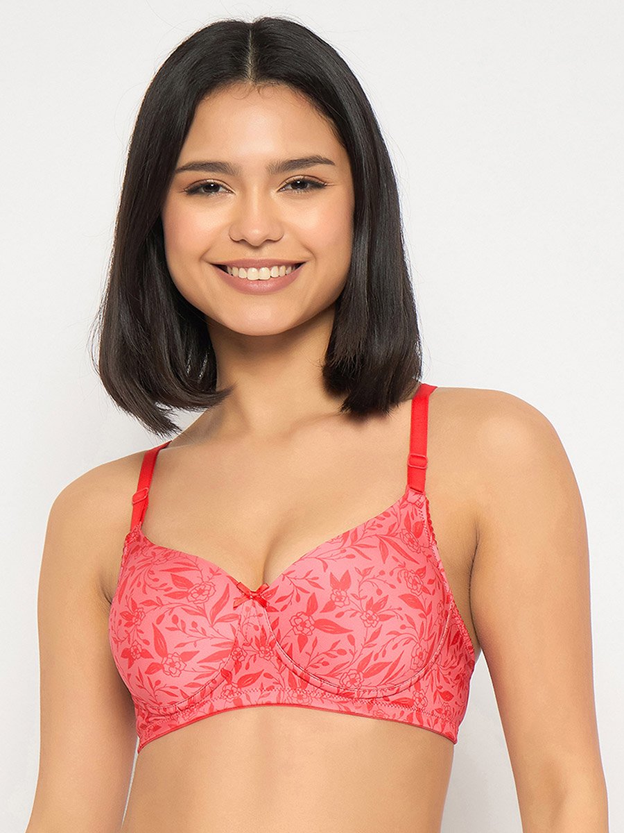 Pack of 2 - Printed Padded Non-Wired Full Coverage Multiway T-Shirt Bra