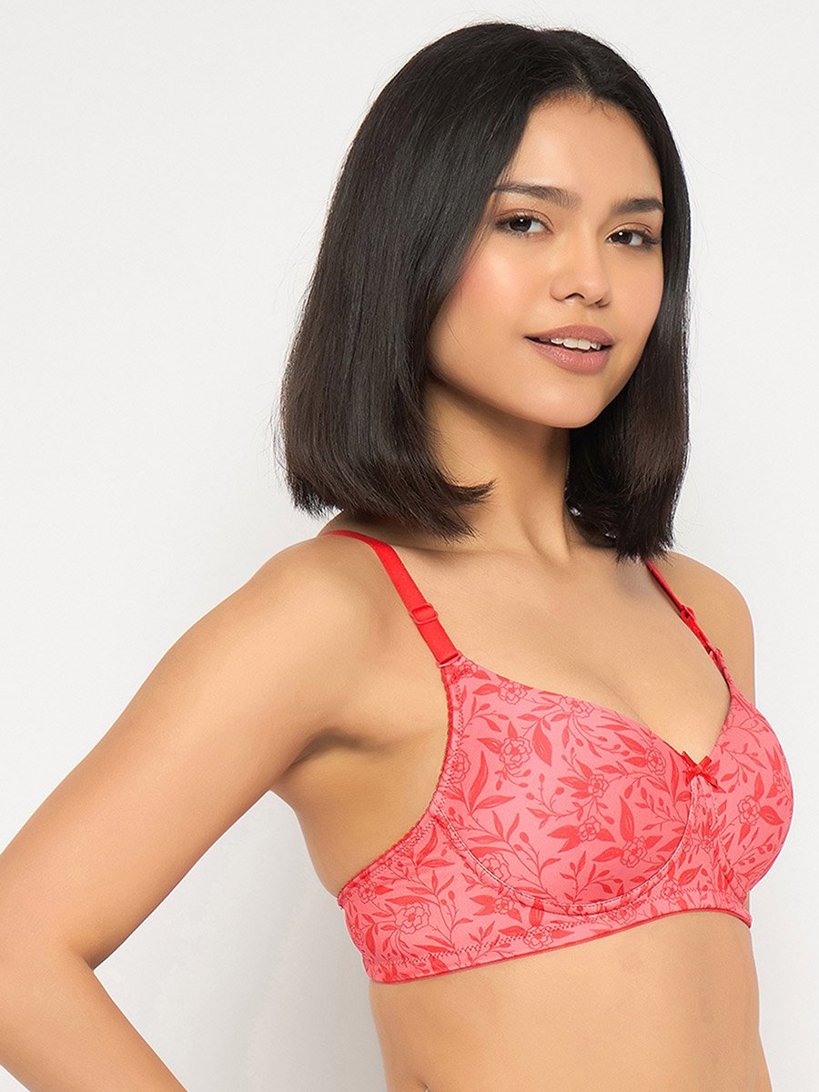 Pack of 2 - Printed Padded Non-Wired Full Coverage Multiway T-Shirt Bra