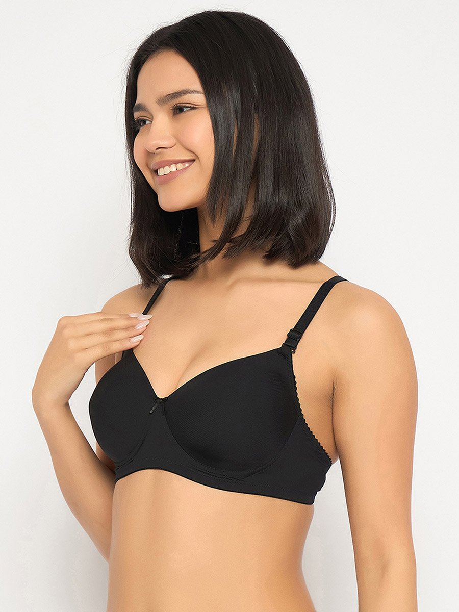 Pack of 2 - Self-Striped Padded Non-Wired Full Coverage Multiway T-Shirt Bra