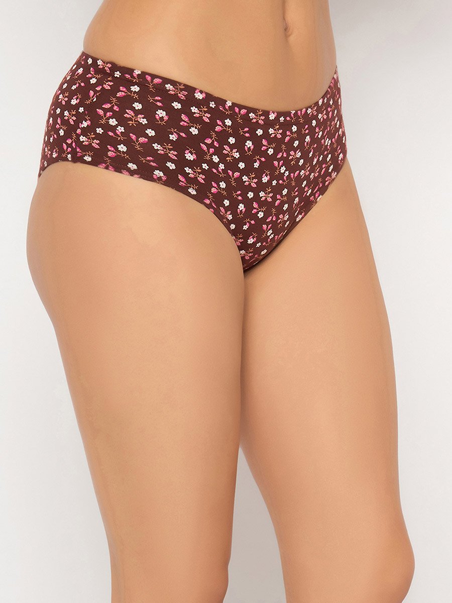 مجموعة من 3 سراويل داخلية بطبعة زهور وبطانة داخلية مطاطية