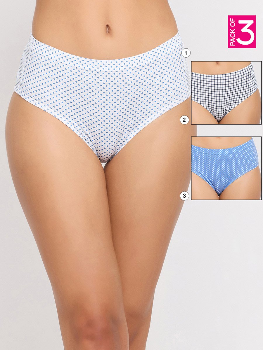 Pack of 3 - Printed Hipster Panties with Inner Elastic