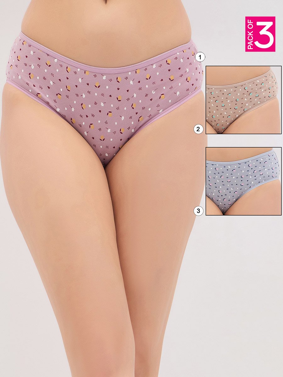 Pack of 3 - Floral Print Hipster Briefs
