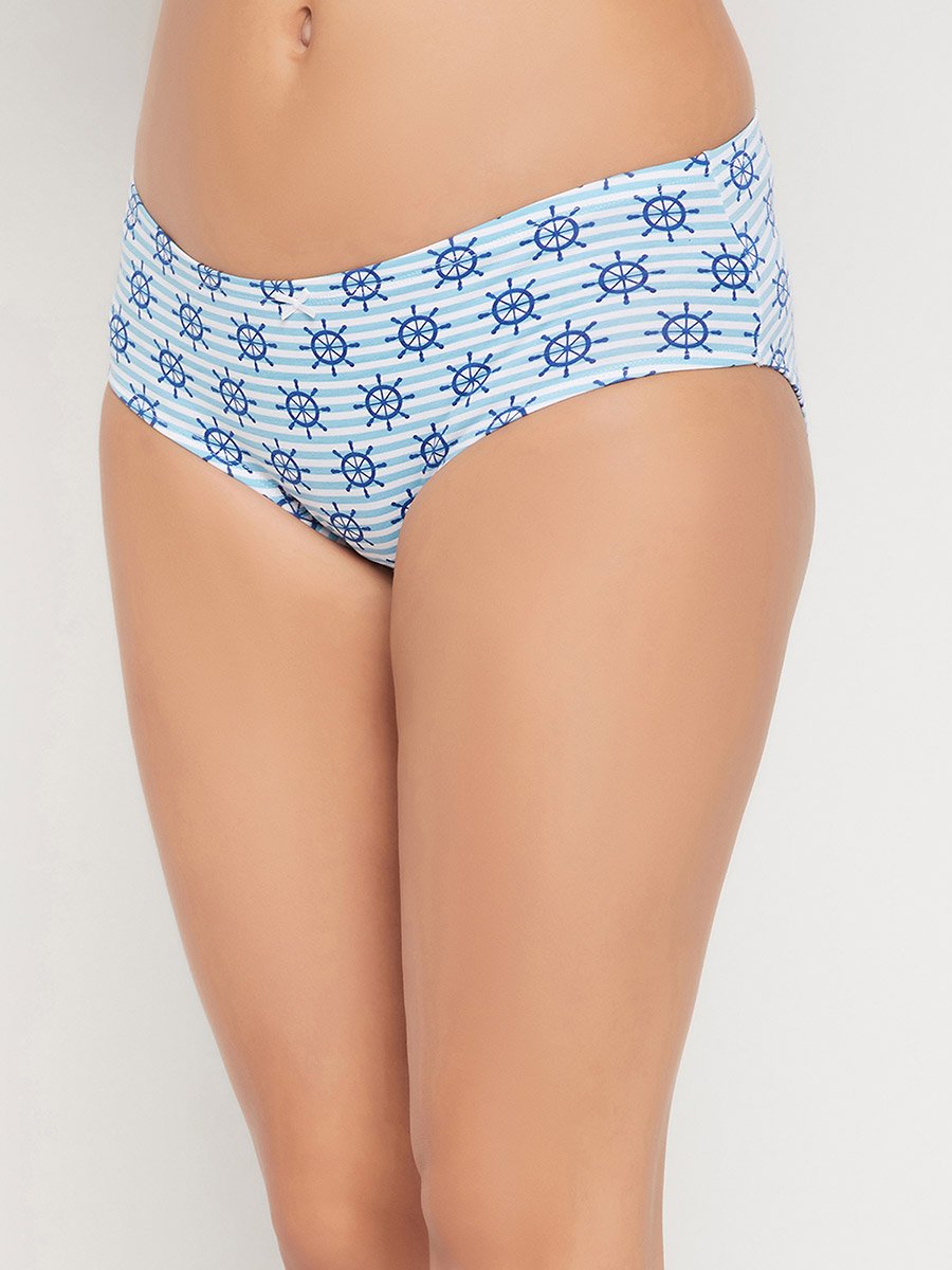 Pack of 3 - Sea Life Print Mid Rise Hipster Briefs with Inner Elastic