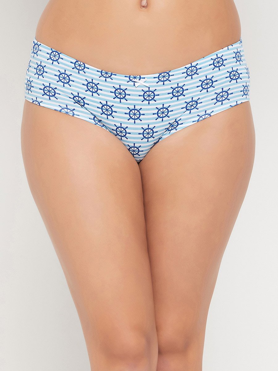 Pack of 3 - Sea Life Print Mid Rise Hipster Briefs with Inner Elastic