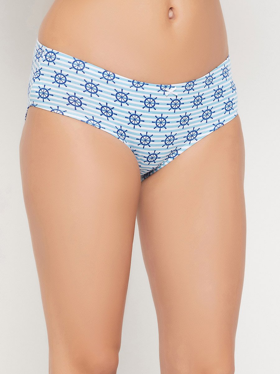 Pack of 3 - Sea Life Print Mid Rise Hipster Briefs with Inner Elastic
