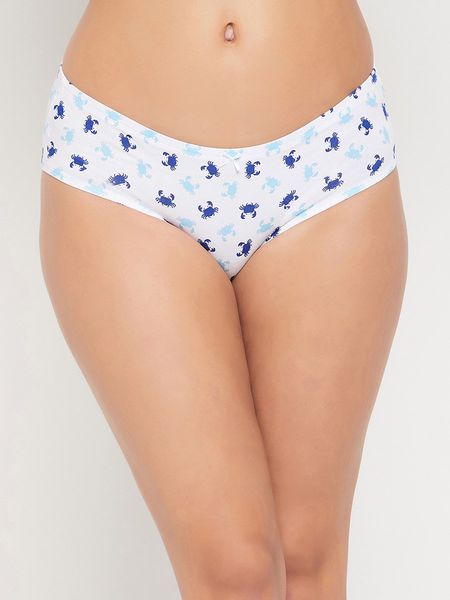 Pack of 3 - Sea Life Print Mid Rise Hipster Briefs with Inner Elastic
