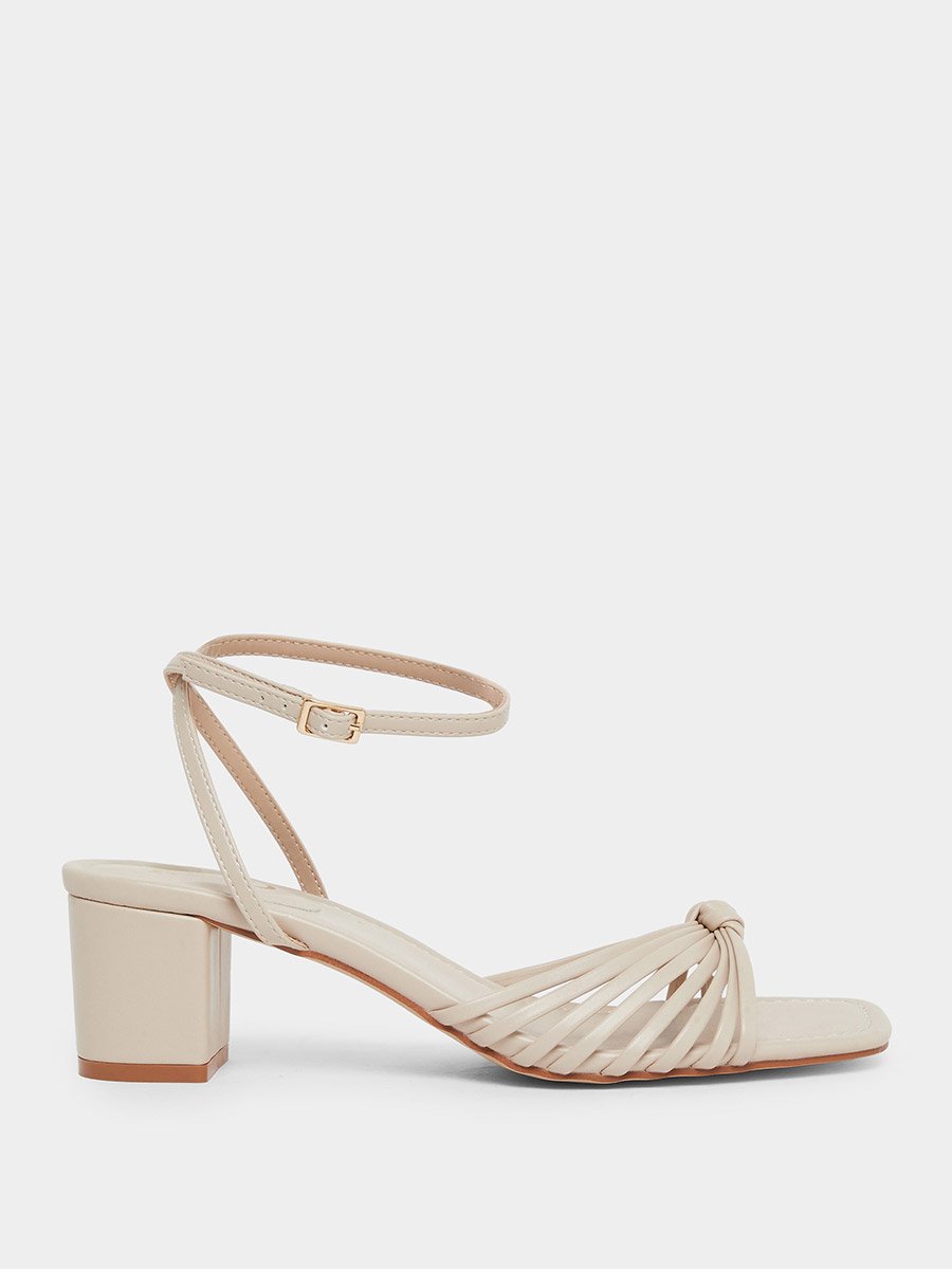 Aanvi Strappy Knotted Block Heel Sandals