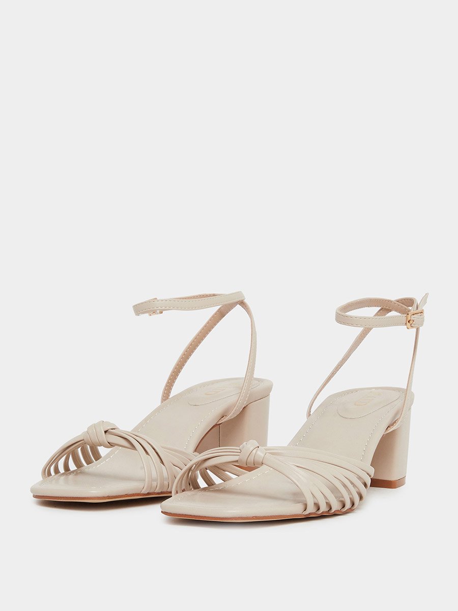 Aanvi Strappy Knotted Block Heel Sandals